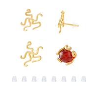 DICOSMETIC 2 Pairs 2 Sizes 925 Sterling Silver Prong Earring Settings Golden Ear Stud Claws Stud Post Claw Earring Blanks for DIY Stud Earrings Jewelry Making