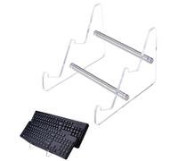 DICOSMETIC 2-Tier Acrylic Keyboard Display Stands Clear Mechanical Keyboard Holder 16.4x17.5x13.3cm Keyboards Storage Stand for Computer Tablet, Holds up to 2 Keyboards