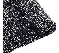 DICOSMETIC 2 Yards x 1.68m Velvet Black Sequin Fabric by The Yard Sequined Stretch Material Sequin Stretch Fabric Glitter Sequined Fabrics for Dress Photo Props Backdrop