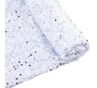 DICOSMETIC 2 Yards x 1.68m Velvet White Sequin Fabric by The Yard Glitter Sequined Fabric Sequined Stretch Material Sequin Stretch Fabrics for Dress Photo Props Backdrop