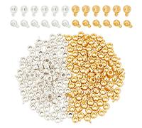 DICOSMETIC 200Pcs 2 Colors Bail bead Connector Alloy Hanger Links Bail Beads Small Column Bail Beads Spacer Charms with 1.5mm Loop for Dangle Jewellry Making