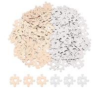 DICOSMETIC 200Pcs 2 Colors Puzzle with Heart Charms Autism Awareness Charms Heart Love Charms Relationship Unique Jewelry Brass Dangle Charms for Jewelry Making, Hole: 1mm