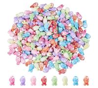 DICOSMETIC 200Pcs Acrylic Fishes Beads 15x9x7.5mm Koi Fish Beads Cute Animal Bead Candy Colors Mini Fish Spacer Bead for DIY Necklace Bracelet Jewelry Making, Hole: 2.5mm