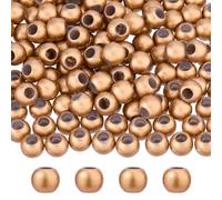 DICOSMETIC 200Pcs Metallic Acrylic Large Hole Beads 12mm Golden Round Plastic Bead European Style Loose Beads for Bracelet Necklace Earrings Jewelry Making, Hole: 4~5mm