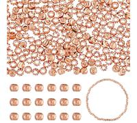 DICOSMETIC 200Pcs Pure Copper Round Beads 2mm Brass Spacer Beads Rose Gold Corrugated Round Bead Ball Loose Bead for Bracelets Necklaces Earrings Jewelry Making, Hole: 1.2mm