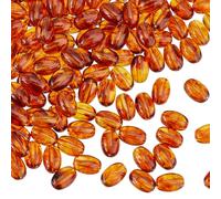 DICOSMETIC 200Pcs Transparent Acrylic Beads Oval Faux Amber Beads Bulk 14x9mm Brown Oval Loose Bead Rice Spacer Bead for DIY Bracelets Necklace Earring Jewelry Making Crafts, Hole: 1.6mm