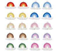 DICOSMETIC 20Pcs 10 Colors Small Macrame Rainbow Charms Rainbow Tassel Charm Colorful Boho Rainbows Charms Handmade Weaving Ornament Polycotton Charm for Jewekry Keychains Making