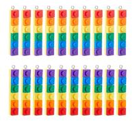 DICOSMETIC 20Pcs 2 Colors Building Block Charms Rainbow Color Opaque Acrylic Pendants Rectangle Building Block Charms with Iron Loop Bisexual Rainbow Pride Charm for Jewelry Making, Hole: 1.8mm