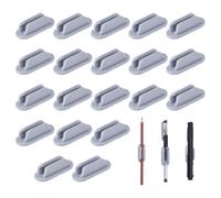 DICOSMETIC 20Pcs Adhesive Pen Holder Upgraded Pencil Holder Gray Silicone Markers Organizer 5cm (1.97inch) Diameter for Desk Wall