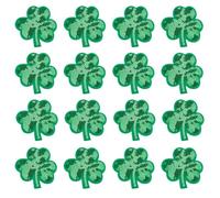DICOSMETIC 20Pcs Clover Sequin Iron On Patches Green Clover Patch 6.1x6cm Lucky Shamrock Patch St Patrick's Day Green Glitter Patches Iron On Appliques for Sewing Craft Decoration