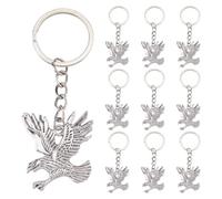 DICOSMETIC 20Pcs Eagle Keychain Bulk 85mm Antique Silver Eagle Key Ring Bird Key Chains Flying Animal Keychain Alloy Keyrings with Metal Charms Bag Ornament Keychains for Women Men