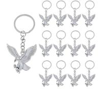 DICOSMETIC 20Pcs Eagle Keychain Bulk Antique Silver Eagle Key Ring Bird Key Chains Animal Keychain Alloy Keyrings with Metal Charms Bag Ornament Keychains for Women Men