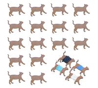 DICOSMETIC 20Pcs Embroidery Floss Bobbin Wooden Cross Stitch Floss Holder Animal Card Thread Organizer Cat Bobbin Set Winding Plate for DIY Sewing Supplies Needlework Thread Storage