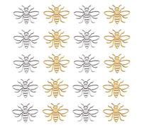 DICOSMETIC 20Pcs Honey Bee Charms 2 Colors Hollow Animal Pendants Tiny Golden Insect Charms Laser Cut Stainless Steel Pendants for Jewelry Making DIY Crafts, Hole: 1.4mm