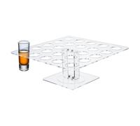 DICOSMETIC 24 Hole Shot Glass Holder Acrylic Shot Glass Tray 1oz(30ml)Wine Glass Cup Clear Serving Tray Glass Cup Organizer Display Ice Cream Cone Holder for Bar Family Gathering Party,Hole:1.57in/4cm