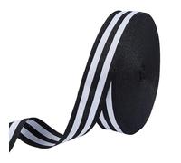 DICOSMETIC 24 Yards x 40MM Polyester Stripe Ribbon Black White Striped Grosgrain Ribbon Double Face Craft Wrapping Ribbons for Gifts Wrapping Bouquets Decor and Garment DIY