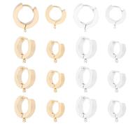DICOSMETIC 24Pcs Huggie Hoop Earrings 24K Gold Plated Huggie Earring with Loop Stainless Steel Leverback Earring Findings French Hook Earwire Drop Dangle Earrings for DIY Earring Jewelry Making