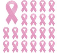 DICOSMETIC 24Pcs Pink Ribbon Iron on Patches Breast Cancer Awareness Embroidery Patches 7.6x3.8cm Cancer Care Sew on Patch for Women Clothing Jacket Jeans Pants Dress Backpack Decor