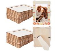 DICOSMETIC 24Pcs Wood Picture Frames Unfinished Photo Frame Rectangle Standing Picture Frames 7.48x5.51 Inch Old Lace Blank Tabletop Wooden Photo Frame for Home Office Desk Table Decor