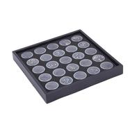 DICOSMETIC 25 Grids Black Diamond Display Case Acrylic Gemstone Box with Sponge Foam Gem Jars Round Empty Jewelry Container for Jewelry Display Storage