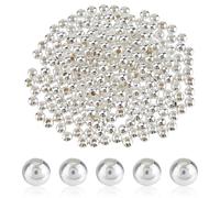 DICOSMETIC 250Pcs Silver Ball Bead 6mm Smooth Round Beads Mini Seamless Bead Brass Filled Loose Spacer Beads for DIY Necklace Earrings Bracelets Jewelry Making