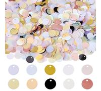 DICOSMETIC 2880Pcs 10 Matte Colors Flat Round Sequins for Crafts PVC Round Paillettes 10.5mm Large Sequin Paillettes Craft Loose Sequins for DIY Sewing Embroidery Earrings Crafts