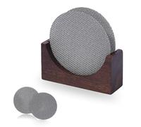 DICOSMETIC 2Pcs 53.5mm Espresso Puck Screen with Stand 316L Metal Espresso Filter Screens Reusable Coffee Filter Screen Compatible for 54mm Portafilter Basket, 1.0mm Thickness