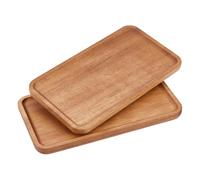 DICOSMETIC 2Pcs Acacia Wood Serving Trays 29x10.5cm Wooden Serving Platters Rectangle Mini Charcuterie Boards Wood Appetizer Plates for Food, Bathroom, Home Decor, Kitchen Counter
