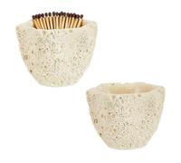 DICOSMETIC 2Pcs Decorative Match Holder Concrete Cute Match Jar Beige Matchstick Organizer Modern Home Decor Gifts Handmade Matches Box for Fireplace Bathroom Candle