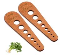 DICOSMETIC 2Pcs Herb Stripper Tools Wood Vegetable Leaf Remover 8 Holes Wooden Strippers Tool Kitchen Cooking Accessories Chocolate Leaves Stripper for Chefs Housewives Herbs Parsley Coriander
