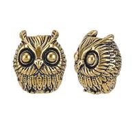 DICOSMETIC 2Pcs Paracord Lanyard Beads Antique Golden Owl Lanyard Bead for Knife Cute Owl Large Hole Bead 18.5mm Bird Animal Large Metal Beads for Knife Keychain Bracelet, Hole: 5.5mm