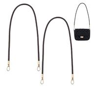 DICOSMETIC 2Pcs Replacement Braided Purse Straps 59.5cm Short Purse Replacement Strap PU Leather Handbag Handles with Golden Metal Buckles for Women's Handbag, Coffee