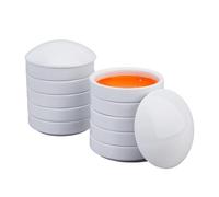 DICOSMETIC 2Sets Stackable Round Ceramic Palette 5 Layers Mixing Trays Set Porcelain Watercolor Palettes Paint Dish with Lid for Artist Gouache Pigment Chinese Ink