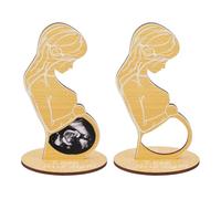 DICOSMETIC 2Sets Wood Ultrasound Picture Frames Handcrafted Sonogram Photo Frame Baby Keepsake Holder Baby Birth Memorial Display Stands for Pregnant Women Mom Gift