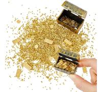 DICOSMETIC 3 Sets Tiny Faux Gold Treasure Chest Including Faux 60Pcs Gold Bars and Coins 16.8g Golden Particles Miniature Treasure Chest Set Mini Vintage Pirate Jewelry Storage Box for DIY Crafts