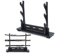 DICOSMETIC 3-Tier Sword Stand Katana Stand 39.5x8.9x31.5cm Wooden Sword Katana Holder Black Swords Display Holder Wood Swords Racks for Home Decor Collectors Men Husband Gift