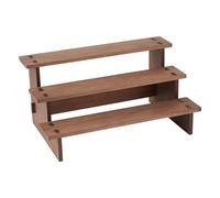 DICOSMETIC 3-Tier Wooden Display Risers Stand Rectangle Wood Table Cupcake Stand Coffee Jewelry Earring Shelf Display Riser for Home Wedding Party, 7.1x10.35x5.7
