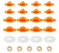 DICOSMETIC 30 Sets 2 Sizes Plastic Duckbills 0.9"/0.98" Duck Mouth Craft Doll Beak Accessories Orange Doll Mouth Mini Duck Mouths Replacement Parts for DIY Figurines Puppet Plush Animal Making