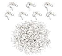 DICOSMETIC 300pcs 3.5mm 304 Stainless Steel Clamshell Open Bead Tips Bead Silver Color Knot End Caps Fold-Over Crimp Beads Covers for Jewelry Making DIY Craft, Hole:1.2mm