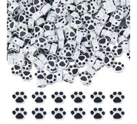 DICOSMETIC 300Pcs Dog Paw Bead Paw Print Polymer Clay Beads Cute Focal Beads Cartoon Beads Animal Footprint Bead for DIY Jewelry Making Necklace Bracelet Keychain Pens