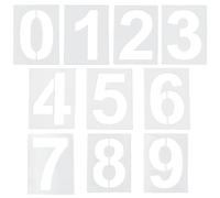 DICOSMETIC 30Pcs 10 Styles 3.3 Inch Numbers Stencil PET Plastic Stencils Reusable 0-9 Digital Template Number Stencil Templates for Door Signs Road Painting Scrapbooking