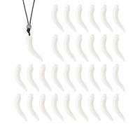 DICOSMETIC 30Pcs Acrylic Wolf Tooth Charm Old Lace Wolf Fang Charms Wolves Fangs Necklace Charms Animal Tooth Charm for DIY Necklace Bracelet Jewelry Making, Hole: 3mm