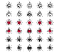 DICOSMETIC 30Pcs Gothic Heart Charms 3 Styles Halloween Charm Black Red White Alloy Charms Sacred Heart Charms Bulk Tibetan Style Love Pendants Fancy Enamel Charm for Jewelry Making