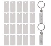 DICOSMETIC 30Pcs Metal Stamping Blanks Engraved Pendant Rectangle Blank Stamping Tags 0.8 Inch Wide Name Plate Charm Stainless Steel Tag Charms for Keychain Earring Necklace Jewelry Making