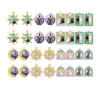 DICOSMETIC 32Pcs 8 Styles Cat Pattern Charms Alloy Tarot Card Charm Enamel Tarot Charm Golden Oval Sun Arch Rectangle Charms with Cat Pattern for Bracelets Necklace Jewelry Making