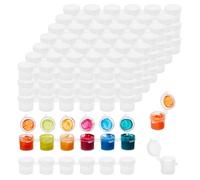 DICOSMETIC 34 Strips 204 Pots Empty Paint Pots Strips Clear Paint Cup Pot Mini Painting Cup Mini Plastic Painting Storage Container for Classrooms Schools Paintings Art Festivals(5ml/0.17 oz)