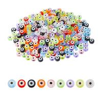 DICOSMETIC 360Pcs 9 Colors Evil Eye Beads 7x4mm Flat Round Acrylic Bead Small Turkish Beads Lucky Eye Bead for Bracelet Necklace Jewelry Making, Hole: 1.2mm