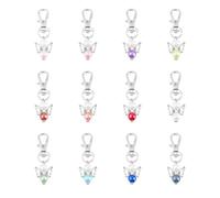 DICOSMETIC 36Pcs 12 Colors Angel Charms Keychain Angel Pearl Beads Pendant Keychain Fairy Wings Bead Charm with Alloy Lobster Claw Clasps Angel Bead Dangle Charms for Bag Pouch Purse Key Holders
