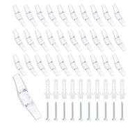DICOSMETIC 36Pcs Window Blind Cord Winder Clear Plastic Cord Cleat 2.18x0.49 Inch/5.55x1.25 cm 4 mm Aperture Mini Blind Cords Keeper Shade Rope Clip with Screws for Home Office, Clear
