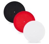 DICOSMETIC 3Pcs 3 Colors Record Player Mat Felt Record Mat 11.6x0.1 Inch Non-Slip Turntable Pad Red Black White Flat Round Turntable Platter Mats for Home Vinyl Records Players
